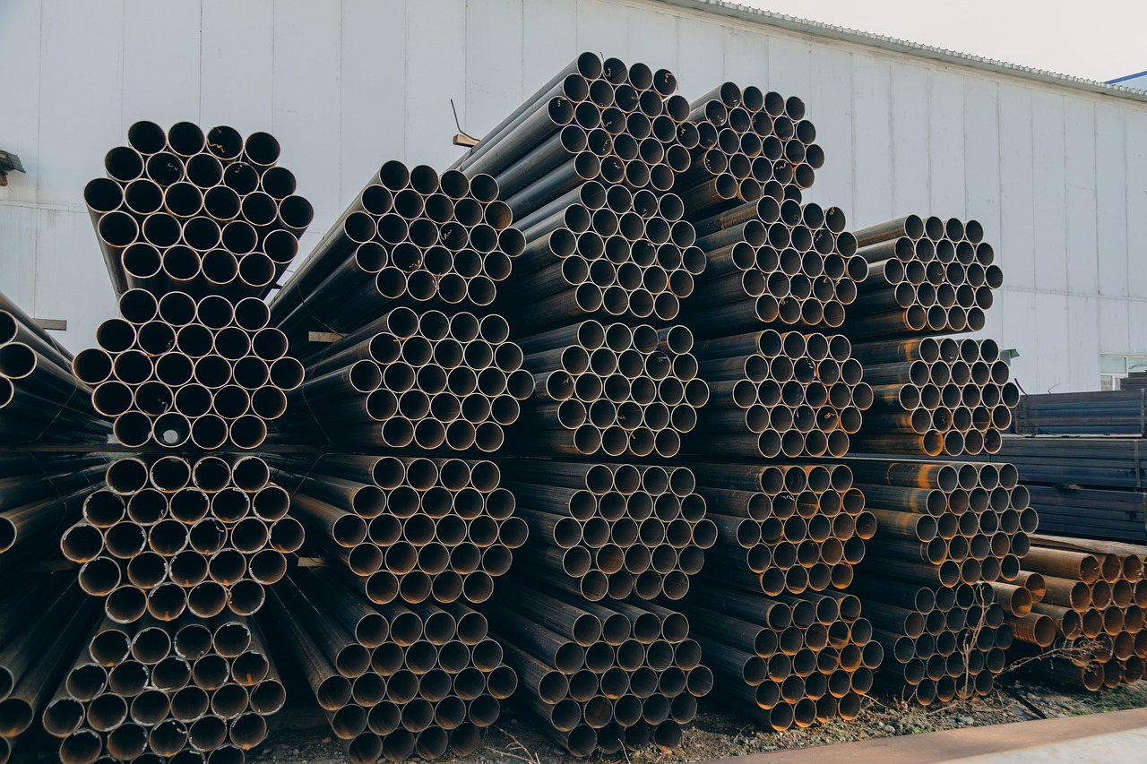 steel pipes, steel factory, metal pipes